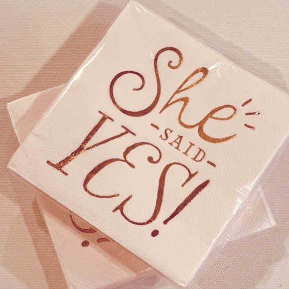 She Said Yes Cocktail Napkins - Picture 1 of 1